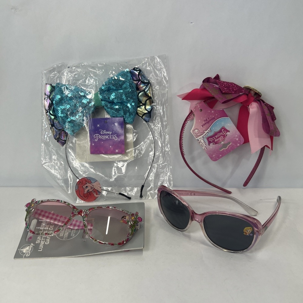 Lot of‎ 2 Disney Princess Girls Headbands And 2 Disney Sunglasses. New